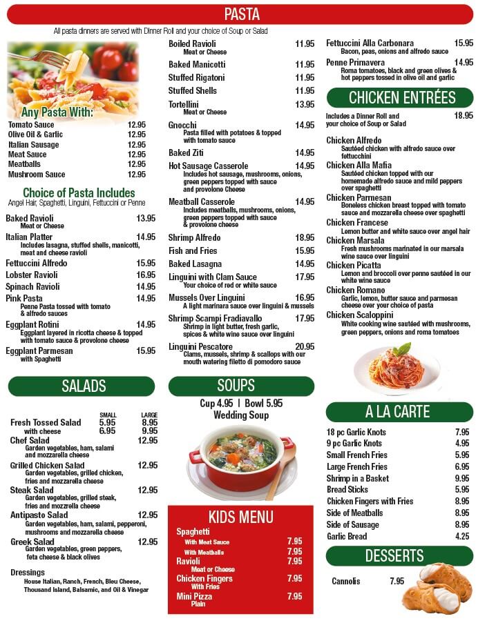 Grande Pizza Italian Restaurant menu
